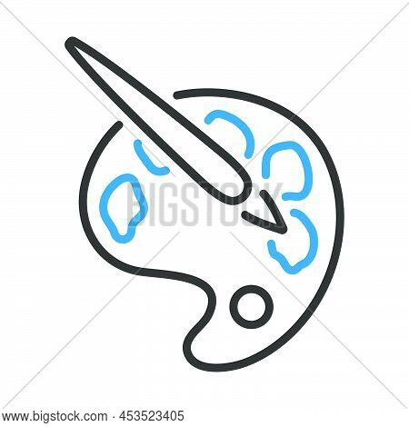 Palette Toy Icon. Editable Bold Outline With Color Fill Design. Vector Illustration.