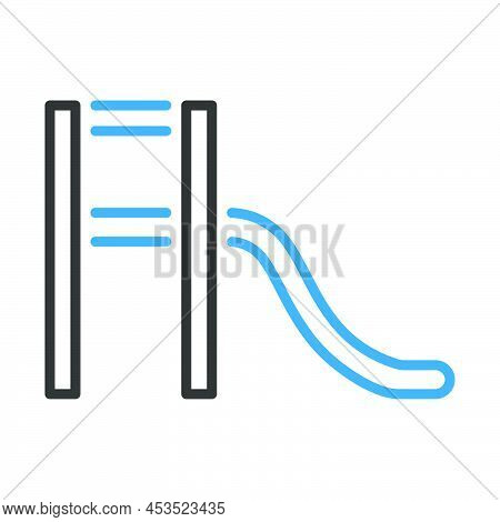 Children's Slide Icon. Editable Bold Outline With Color Fill Design. Vector Illustration.