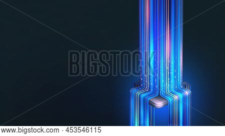 5g Mobile Technologies. Internet Communication And Data Transmission. 3d Illustration Of High-tech H
