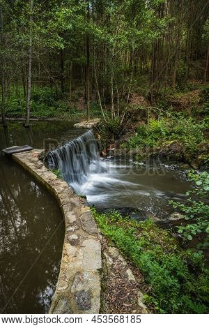 Surrounding Landscape Of The Estanislau Fountain Park And The Lourido River That Divides The Parishe