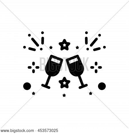 Black Solid Icon For Celebrate Solemnise Commemorate Party Wine Enjoy Event Alcohol