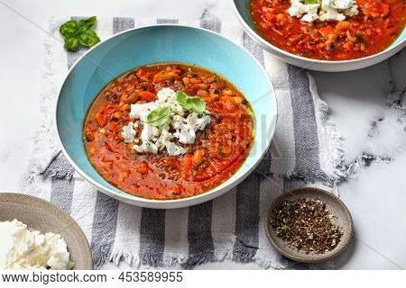 Fasolada Greek Soup With White Beans And Vegetables