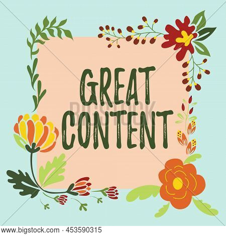 Conceptual Caption Great Content. Internet Concept Satisfaction Motivational Readable Applicable Ori