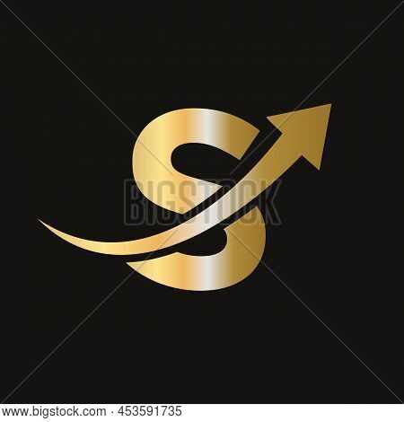 Finance Logo On S Letter Concept. Marketing And Financial Business Logo. Letter S Financial Logo Wit