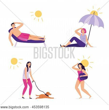 People Suffer From Heat Under Summer Sun