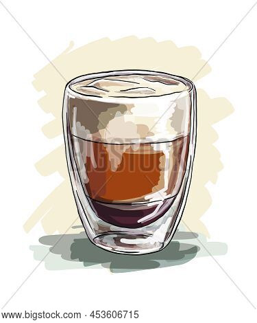 Coffee With Milk, Illustration That Can Be Used For Menu Books And Cafe Promotions. It Can Also Be U