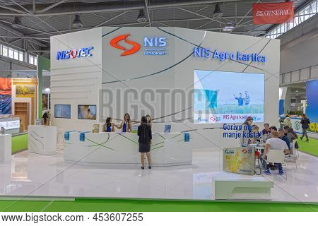 Novi Sad, Serbia - September 21, 2021: Nis Gazprom Neft Oil Company Stand At Agriculture Expo Trade 