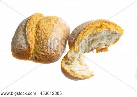 Fresh Bread Roll On White Isolated Background