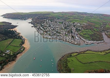 Aerial View Of Salcombe On The Kingsbridge Estuary, Devon