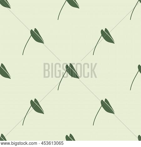 Vector Flat Hand Drawn Seamless Pattern With Houseplant