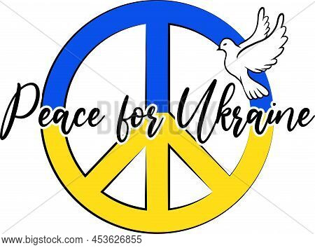 Peace For Ukraine Symbols. Stay With Ukraine. T-shirt Design For Ukraine Lovers.