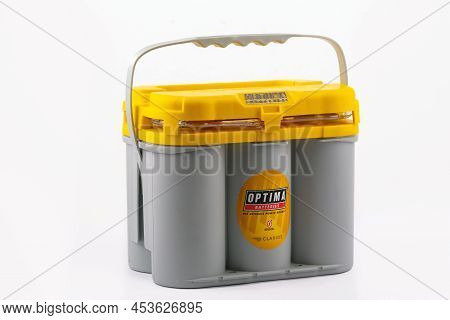 Wetzlar, Germany 2022-04-20: Optima Yellow Top Battery. Optima Batteries Are High Performance Car Ba
