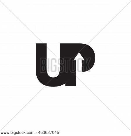 Up Arrow Text  Logo Vector Design Template