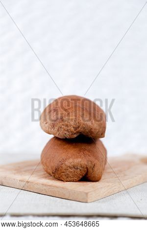 Chocolate Choco Long John Buns Bread With Copy Space For Text
