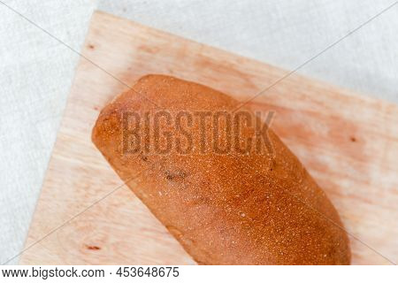 Chocolate Choco Long John Buns Bread With Copy Space For Text