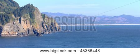 Cape Falcon Viewpoint Oregon Coast Panorama.