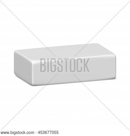 Soap Bar Mockup. White 3d Soap Template, Clean Piece. Handmade Toiletries Product Illustration. Soli