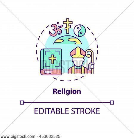 Religion Concept Icon. Belief And Worship. Social-cultural System. Social Institution Abstract Idea 