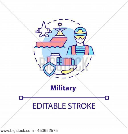 Military Concept Icon. Armed Forces. State Defence. Social Institution Abstract Idea Thin Line Illus