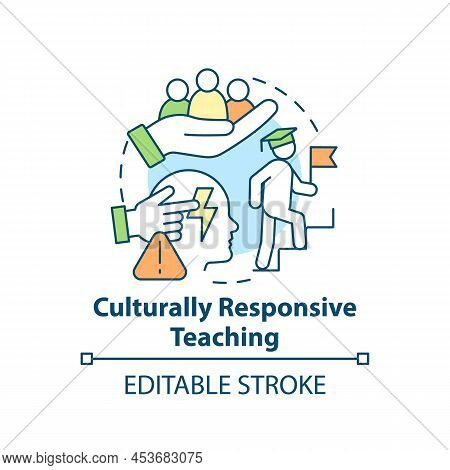 Culturally Responsive Teaching Concept Icon. Deal With Traumatized Students Abstract Idea Thin Line 