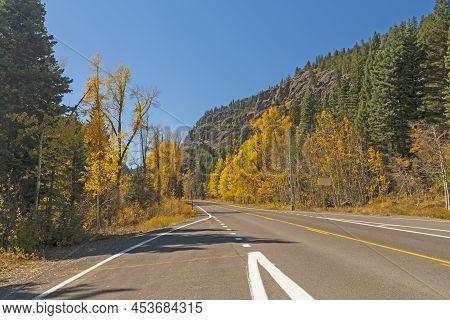 Mountain Road In The Fall Near Pagosa Springs, Colorado