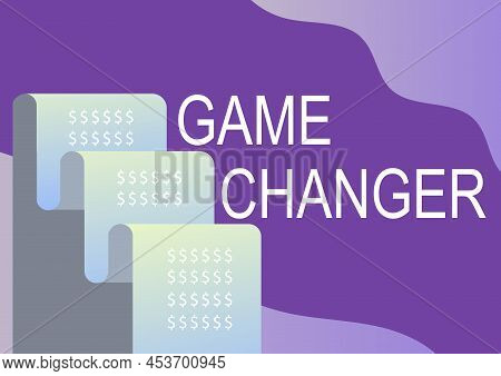 Text Sign Showing Game Changer. Business Overview Sports Data Scorekeeper Gamestreams Live Scores Te