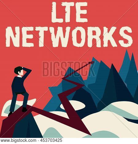 Text Caption Presenting Lte Networks. Business Overview Fastest Network Connection Available For Wir