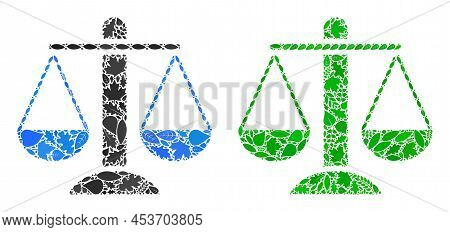 Eco Weight Scales Icon Composition Of Plant Leaves In Green And Natural Color Tints. Ecological Envi