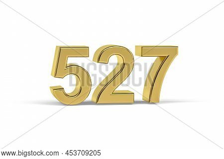 Golden 3d Number 527 - Year 527 Isolated On White Background - 3d Render