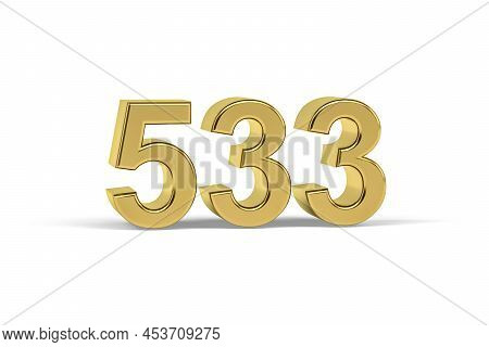 Golden 3d Number 533 - Year 533 Isolated On White Background - 3d Render