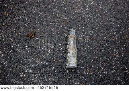 Hostomel, Kyev Region Ukraine - 09.04.2022: Cities Of Ukraine After The Russian Occupation. Cartridg