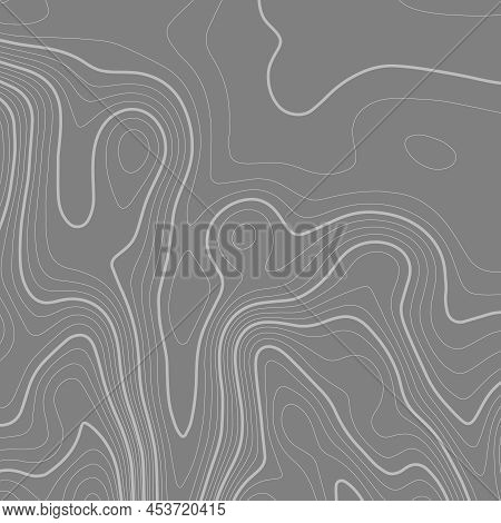 Abstract Paper Cut Shapes. Topographic Map On White Background. Topo Map Elevation Lines. Contour Ve