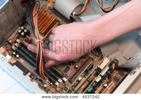 Old Computer With Hand