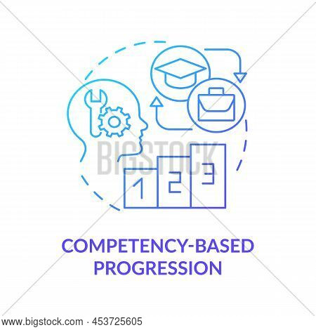 Competency Based Progression Blue Gradient Concept Icon. Education Trend. Personalized School Learni