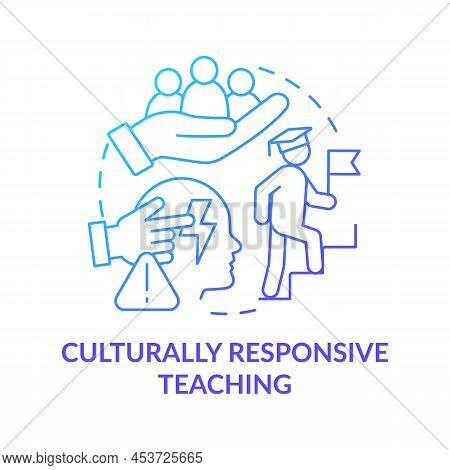 Culturally Responsive Teaching Blue Gradient Concept Icon. Deal With Traumatized Students In Group A