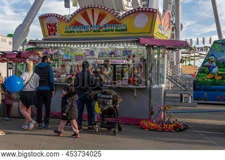 Palma De Mallorca, Spain; April 08 2022: Attractions And People At The Traditional Annual Fair, Fira