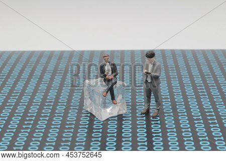 A Cyber Figure Concept Looking The Moble Phone
