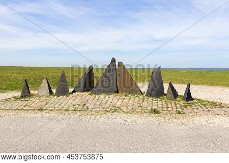 Decorative Composition Of Stones On The Famous Ribersborg Beach On The Baltic Sea, Malmo, Sweden