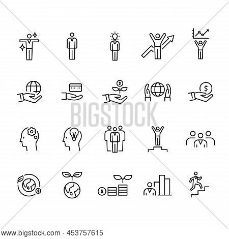 Esg Concept. Environmental, Social, And Corporate Governance Related Editable Stroke Outline Icons S