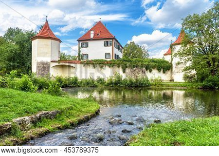 Landscape With Blutenburg Castle In Summer, Munich, Germany, Europe. It Is Landmark Of Munchen City.