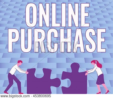 Conceptual Caption Online Purchase. Internet Concept Purchases Electronic Commerce Goods From Over T