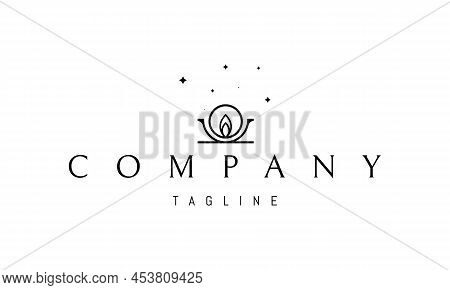Vector Logo On Which An Abstract Image Of A Candle In A Cradle.