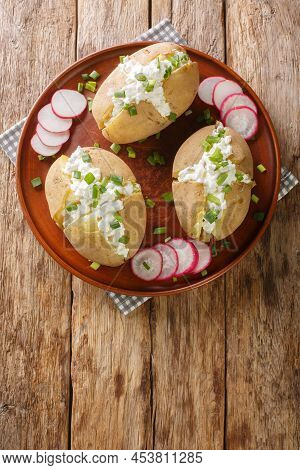 Pyry Z Gzikiem Is A Dish Of Poland Cuisine Which Consists Of Potatoes In Jacket, Salty Curd Cheese A