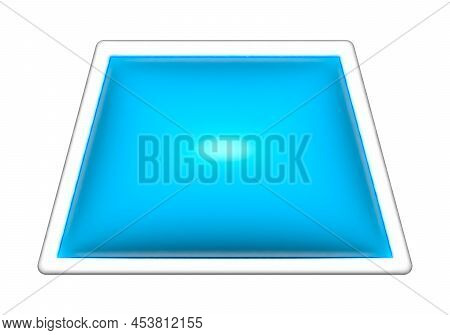 Trapezium 3d Shapes, Geometric Basic, Simple Trapezium Blue Shape