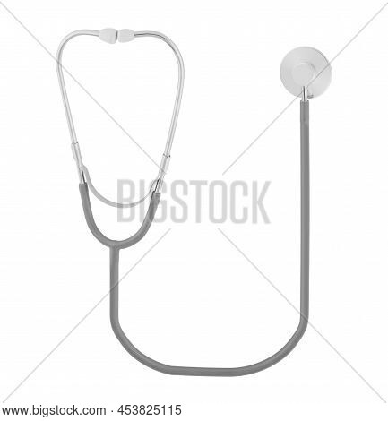 Stethophonendoscope, A Medical Diagnostic Device, On A White Background In Isolation