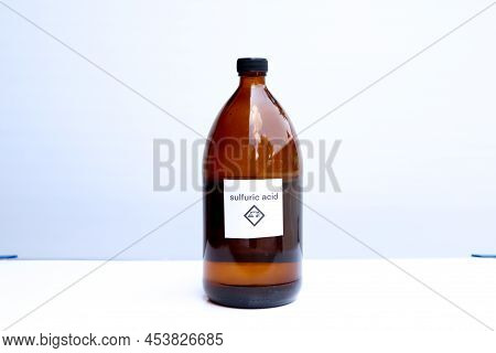 Sulfuric Acid In Bottle, Chemical In The Laboratory And Industry