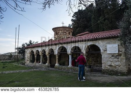 Vlore, Albania - February 2019: Zvernec Monastery 