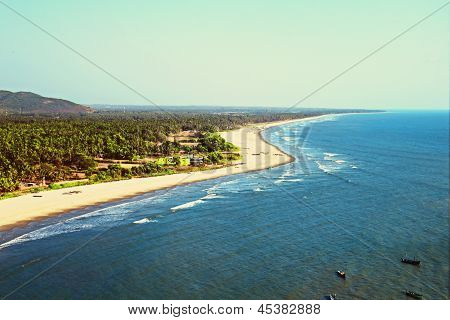 Meer Angeln Boote, Strand, Berge