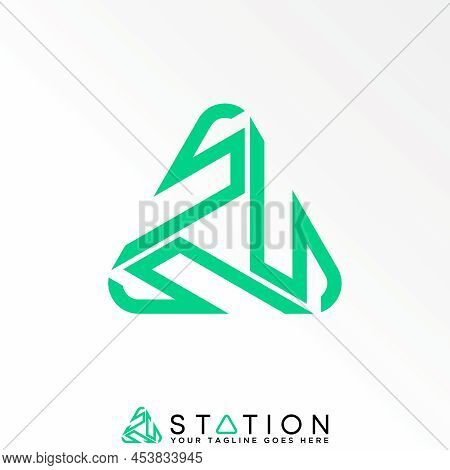 Unique Letter Or Word Three S Line Font In Triangle Around Image Graphic Icon Logo Design Abstract C