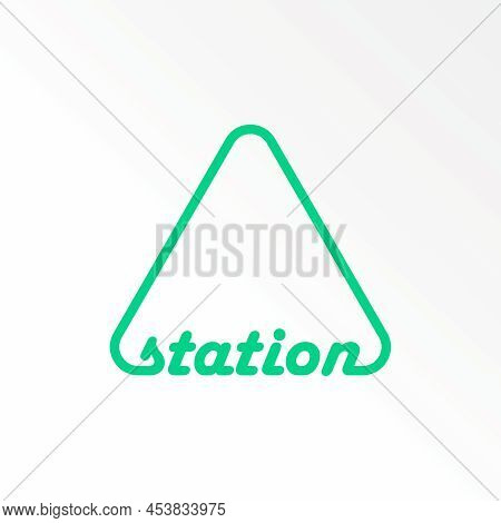 Letter Or Writing Station Line Font In Triangle Image Graphic Icon Logo Design Abstract Concept Vect